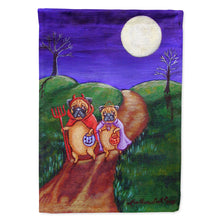 Load image into Gallery viewer, Trick or Treat Halloween Pug Flag Canvas House Size