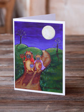 Load image into Gallery viewer, Trick or Treat Halloween Pug  Greeting Cards -  Blank Note Cards – 8-Pack of Artist-Designed Cards with Envelopes