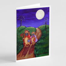 Load image into Gallery viewer, Trick or Treat Halloween Pug  Greeting Cards -  Blank Note Cards – 8-Pack of Artist-Designed Cards with Envelopes