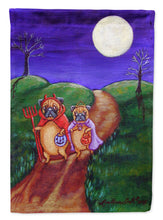 Load image into Gallery viewer, Trick or Treat Halloween Pug Garden Flag – Decorative Outdoor Yard Flag