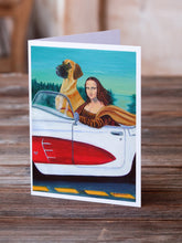 Load image into Gallery viewer, Great Dane with Mona Lisa Greeting Cards -  Blank Note Cards – 8-Pack of Artist-Designed Cards with Envelopes
