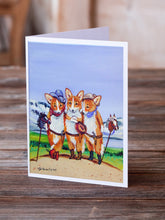 Load image into Gallery viewer, Cowboy Corgi  Greeting Cards -  Blank Note Cards – 8-Pack of Artist-Designed Cards with Envelopes