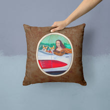 Load image into Gallery viewer, Mona Lisa with  Corgi Throw Pillow - 14x14 Decorative Pillow – Art for Your Home &amp; Patio 7284PW1414