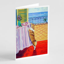 Load image into Gallery viewer, Corgi  Greeting Cards -  Blank Note Cards – 8-Pack of Artist-Designed Cards with Envelopes