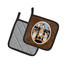 Load image into Gallery viewer, Go Team Corgi Pembroke Pot Holders - Set of 2 Decorative Kitchen Helpers | Made in the USA 7286PTHD