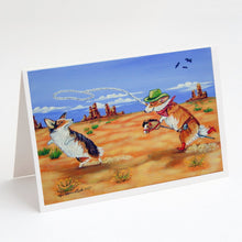 Load image into Gallery viewer, Corgi Greeting Cards -  Blank Note Cards – 8-Pack of Artist-Designed Cards with Envelopes