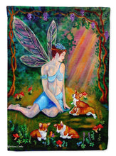 Load image into Gallery viewer, Fairy in the woods with her Corgis Flag Canvas House Size 7295CHF