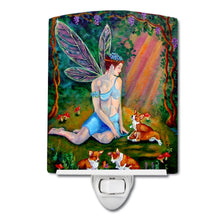Load image into Gallery viewer, Fairy in the woods with her Corgis Ceramic Night Light 7295CNL