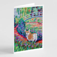 Load image into Gallery viewer, Corgi Footbridge Greeting Cards -  Blank Note Cards – 8-Pack of Artist-Designed Cards with Envelopes