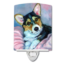 Load image into Gallery viewer, Corgi Puppy with pink blanket Ceramic Night Light 7301CNL
