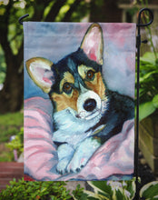 Load image into Gallery viewer, Corgi Puppy with pink blanket Garden Flag – Decorative Outdoor Yard Flag 7301GF
