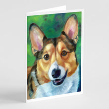 Load image into Gallery viewer, Corgi Toby Greeting Cards -  Blank Note Cards – 8-Pack of Artist-Designed Cards with Envelopes