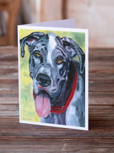 Load image into Gallery viewer, Great Dane Apollo Greeting Cards -  Blank Note Cards – 8-Pack of Artist-Designed Cards with Envelopes