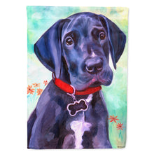 Load image into Gallery viewer, Great Dane Natural Ears Black Pup Flag Canvas House Size 7312CHF