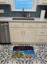 Load image into Gallery viewer, Corgi Beach Party Volkswagon Bus Fireworks Machine Washable Memory Foam Mat 7317RUG