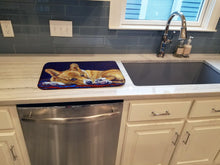Load image into Gallery viewer, Corgi Blue Lonesome Dish Drying Mat – Absorbent, Artistic Kitchen Essentials 7320DDM