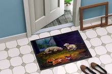 Load image into Gallery viewer, Corgi Chaos in the barn with sheep Doormat - 18x27 Decorative Floor Mat – Indoor/Outdoor Rug with Artistic Flair 7322MAT