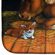 Load image into Gallery viewer, Corgi Snuggles the pony Dish Drying Mat – Absorbent, Artistic Kitchen Essentials 7323DDM