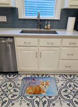 Load image into Gallery viewer, Corgi Pup Snow Cardinal Machine Washable Memory Foam Mat 7327RUG