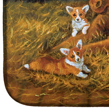 Load image into Gallery viewer, Corgi Sunrise with Colt  Dish Drying Mat – Absorbent, Artistic Kitchen Essentials 7329DDM