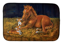 Load image into Gallery viewer, Corgi Sunrise with Colt  Dish Drying Mat – Absorbent, Artistic Kitchen Essentials 7329DDM