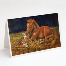 Load image into Gallery viewer, Corgi Sunrise with Colt  Greeting Cards -  Blank Note Cards – 8-Pack of Artist-Designed Cards with Envelopes