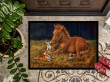 Load image into Gallery viewer, Corgi Sunrise with Colt  Doormat - 24x36 Decorative Floor Mat – Indoor/Outdoor Rug