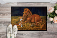 Load image into Gallery viewer, Corgi Sunrise with Colt  Doormat - 18x27 Decorative Floor Mat – Indoor/Outdoor Rug with Artistic Flair 7329MAT