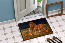 Load image into Gallery viewer, Corgi Sunrise with Colt  Doormat - 18x27 Decorative Floor Mat – Indoor/Outdoor Rug with Artistic Flair 7329MAT