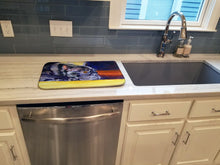 Load image into Gallery viewer, Black French Bulldog Sunny Dish Drying Mat – Absorbent, Artistic Kitchen Essentials 7331DDM