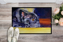 Load image into Gallery viewer, Black French Bulldog Sunny Doormat - 24x36 Decorative Floor Mat – Indoor/Outdoor Rug