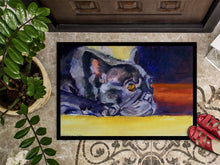 Load image into Gallery viewer, Black French Bulldog Sunny Doormat - 24x36 Decorative Floor Mat – Indoor/Outdoor Rug
