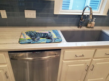 Load image into Gallery viewer, Blue Shar Pei Dish Drying Mat – Absorbent, Artistic Kitchen Essentials 7333DDM