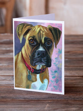 Load image into Gallery viewer, Natural Fawn Boxer Greeting Cards -  Blank Note Cards – 8-Pack of Artist-Designed Cards with Envelopes