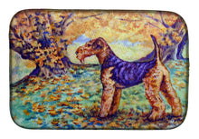 Load image into Gallery viewer, Autumn Airedale Terrier Dish Drying Mat – Absorbent, Artistic Kitchen Essentials 7343DDM