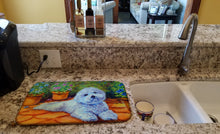 Load image into Gallery viewer, Bichon Frise on the patio Dish Drying Mat – Absorbent, Artistic Kitchen Essentials 7346DDM