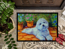 Load image into Gallery viewer, Bichon Frise on the patio Doormat - 24x36 Decorative Floor Mat – Indoor/Outdoor Rug
