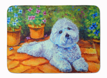 Load image into Gallery viewer, Bichon Frise on the patio Machine Washable Memory Foam Mat 7346RUG