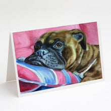 Load image into Gallery viewer, Fawn Boxer Greeting Cards -  Blank Note Cards – 8-Pack of Artist-Designed Cards with Envelopes