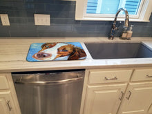 Load image into Gallery viewer, Snow Baby Brittany Spaniel Dish Drying Mat – Absorbent, Artistic Kitchen Essentials 7348DDM