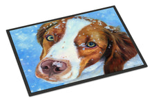 Load image into Gallery viewer, Snow Baby Brittany Spaniel Doormat - 24x36 Decorative Floor Mat – Indoor/Outdoor Rug