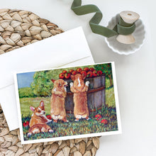 Load image into Gallery viewer, Apple Helper Corgis Greeting Cards -  Blank Note Cards – 8-Pack of Artist-Designed Cards with Envelopes