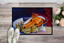 Load image into Gallery viewer, Fox Terrier and Teddy Bear Doormat - 24x36 Decorative Floor Mat – Indoor/Outdoor Rug