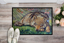 Load image into Gallery viewer, Wolf and Hummingbird Doormat - 24x36 Decorative Floor Mat – Indoor/Outdoor Rug