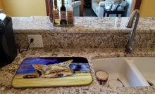 Load image into Gallery viewer, Yorkie Taking a Nap Dish Drying Mat – Absorbent, Artistic Kitchen Essentials 7357DDM