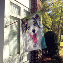 Load image into Gallery viewer, Australian Shepherd Blue Eyes Flag Canvas House Size 7358CHF
