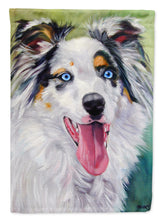 Load image into Gallery viewer, Australian Shepherd Blue Eyes Flag Canvas House Size 7358CHF