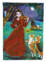 Load image into Gallery viewer, Fairy Moon Dance with Corgi Flag Canvas House Size 7376CHF