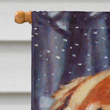 Load image into Gallery viewer, Golden Retriver Holly Flag Canvas House Size 7381CHF
