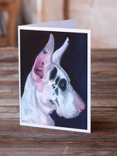 Load image into Gallery viewer, Great Dane Harlequin Greeting Cards -  Blank Note Cards – 8-Pack of Artist-Designed Cards with Envelopes